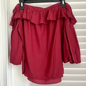 BCBG | Red Off The Shoulder Top - Medium (NWT)